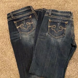 2 pair EUC ReRock by Express Bootcut jeans
